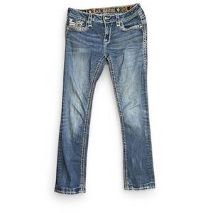 Rock Revival Women's Blue Sukara Mid Rise Straight Jeans Size 29/7